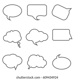 Set of speech bubbles on a white background. Vector illustration