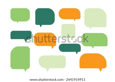 Set speech bubbles on white background. chat box or chat vector square and doodle message or communication icon Cloud speaking for comics and minimal message dialog