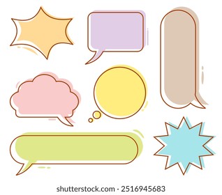 Conjunto De Burbujas De Discurso Ilustración De Colores Pastel