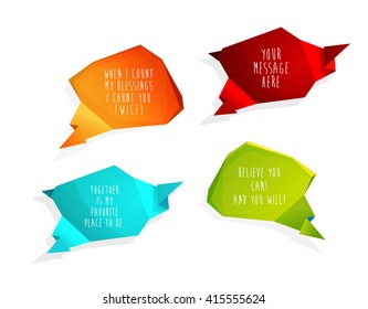 Set of speech bubbles with place for your own text or using slogans.