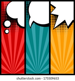 Set of speech bubbles in pop art style.