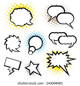 Set of speech bubbles, Pop Art style. speec