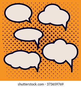 Set of speech bubbles in pop art style. vector illustration