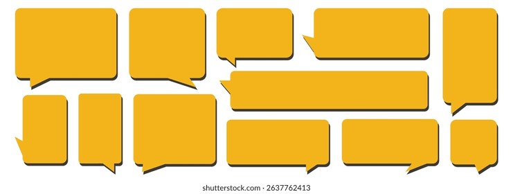 Set of speech bubbles. Quote box frame. Big and small doodle chat clouds. Dialogue, discussion, message, thoughts comic vector collection. Vector illustration