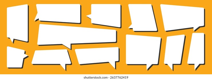Set of speech bubbles. Quote box frame. Big and small doodle chat clouds. Dialogue, discussion, message, thoughts comic vector collection. Vector illustration