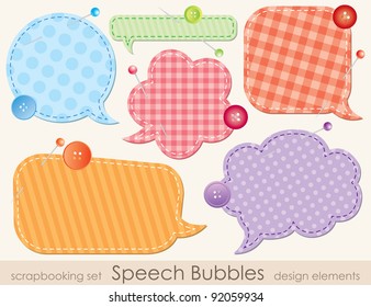 set of speech bubbles, scrapbook design elements