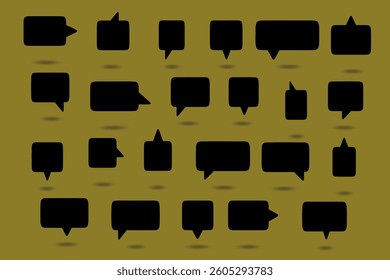 Set of speech bubbles Short Phrases. Cartoon Vector illustration. Isolated on transparent background. Hand draw style, dialog clouds.