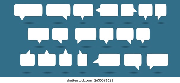 Conjunto de burbujas de discurso Frases cortas. Ilustración vectorial de dibujos animados. Aislado sobre fondo transparente. Estilo de dibujo a mano, nubes de diálogo.