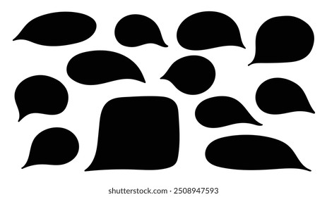 Set of speech bubbles, simple flat vector illustration, design elements isolated on white background