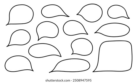 Set of speech bubbles, simple flat vector illustration, design elements isolated on white background
