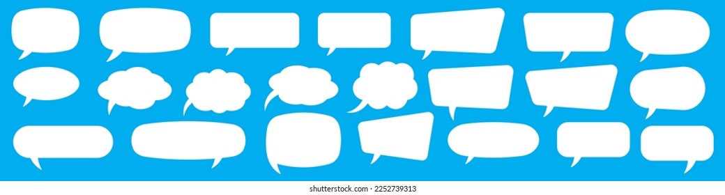 Set of speech bubbles. Speak bubble text, cartoon chatting box, message box. Blank empty vector white speech bubbles. Cartoon balloon word design. - Shutterstock ID 2252739313