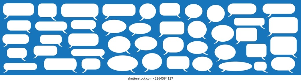 Set of speech bubbles. Speak bubble text, cartoon chatting box, message box. Blank empty vector white speech bubbles. Cartoon balloon word design.