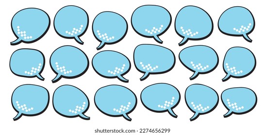 Set of speech bubbles. Speak bubble text, cartoon chatting box, message box. Blank empty speech bubbles. Cartoon balloon word design.