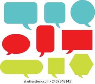 Set speech bubbles. Speak bubble text, cartoon chatting box, message box. Blank empty vector , speech bubbles