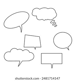 Set of speech bubbles. Speak bubble text, bubble talk, message box. Empty text bubbles in various shapes.