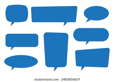 Conjunto de burbujas de voz. Leer texto de burbuja, cuadro de diálogo de dibujos animados, cuadro de mensaje. Burbujas de voz vacías en blanco.