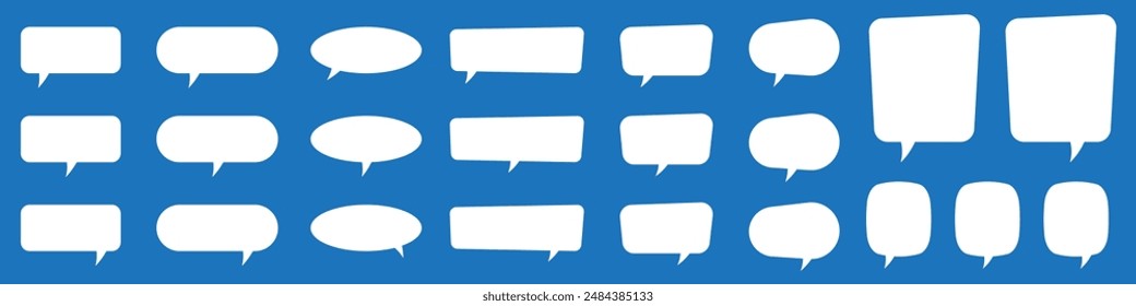 Set of speech bubbles. Speak bubble text, cartoon chatting box, message box. Blank empty speech bubbles.