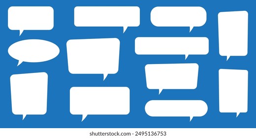 Set of speech bubbles. Speak bubble text, cartoon chatting box, message box. Blank empty speech bubbles.