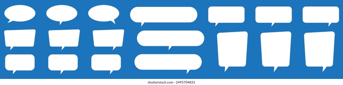Set of speech bubbles. Speak bubble text, cartoon chatting box, message box. Blank empty speech bubbles.