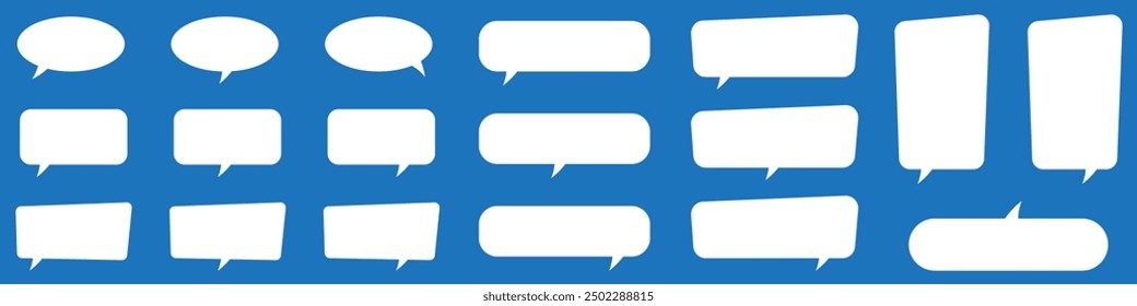 Set of speech bubbles. Speak bubble text, cartoon chatting box, message box. Blank empty speech bubbles.