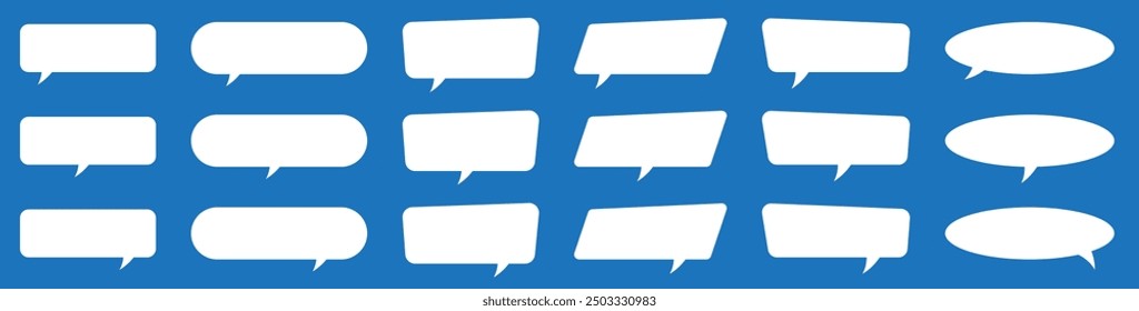 Set of speech bubbles. Speak bubble text, cartoon chatting box, message box. Blank empty speech bubbles.