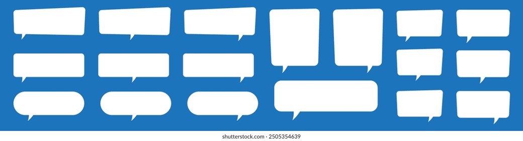 Set of speech bubbles. Speak bubble text, cartoon chatting box, message box. Blank empty speech bubbles.