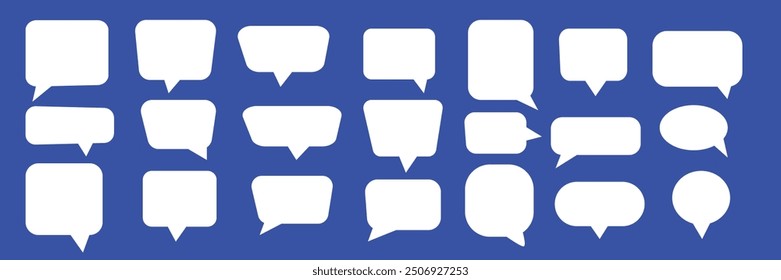 Set of speech bubbles. Speak bubble text, cartoon chatting box, message box. Blank empty speech bubbles.