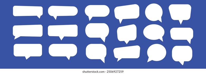 Set of speech bubbles. Speak bubble text, cartoon chatting box, message box. Blank empty speech bubbles.