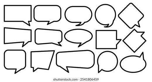 Set of speech bubbles. Speak bubble text. Cartoon chatting box. Cartoon balloon word frame. Textbox signs for talk, tag, motivation ideas. 