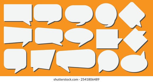 Set of speech bubbles. Speak bubble text, cartoon chatting box, message box. Talk bubble. Set of hand drawn speech bubbles. Dialogue balloons. Comic speech bubbles