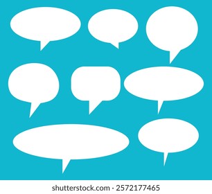 Set of speech bubbles. Speak bubble text, cartoon chatting box, message box. Blank empty vector white speech bubbles. Speech bubble collection. Set of speech bubble. Speechs bubble comic symbol