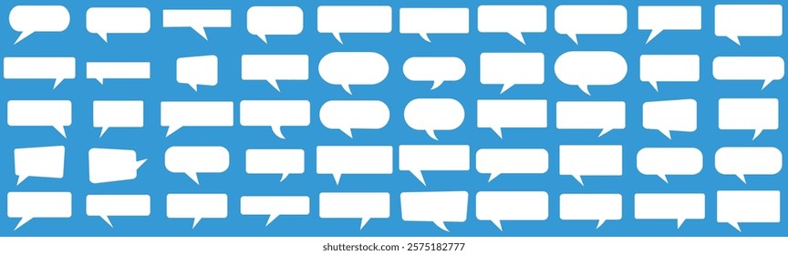 Set of speech bubbles. Speak bubble text, cartoon chatting box, message box. Blank empty vector white speech bubbles. Cartoon balloon word design.