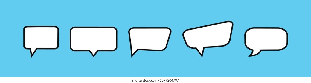 Set of speech bubbles. Speak bubble text, cartoon chatting box, message box. Blank empty speech bubbles.