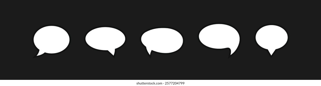 Set of speech bubbles. Speak bubble text, cartoon chatting box, message box. Blank empty speech bubbles.