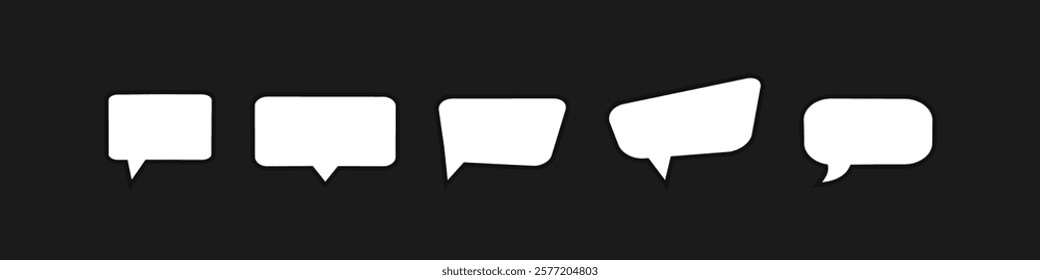 Set of speech bubbles. Speak bubble text, cartoon chatting box, message box. Blank empty speech bubbles.