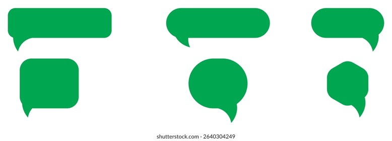Set of speech bubbles. Speak bubble text, cartoon chatting box, message box. Blank empty vector white speech bubbles. Cartoon balloon word design. Vector illustration.
