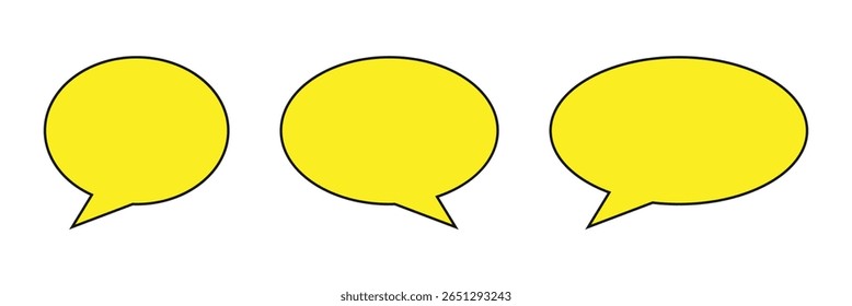 Set of speech bubbles. Speak bubble text, cartoon chatting box, message box. Blank empty vector white speech bubbles.