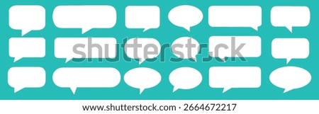Set of speech bubbles. Speak bubble text, cartoon chatting box, message box. Blank empty speech bubbles. Vector illustration.
