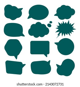 Conjunto de burbujas de voz, diseño de ilustración de vector de globo de estilo del símbolo de pensamiento.
