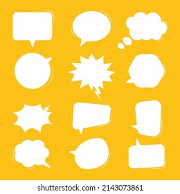 Conjunto de burbujas de voz, diseño de ilustración de vector de globo de estilo del símbolo de pensamiento.