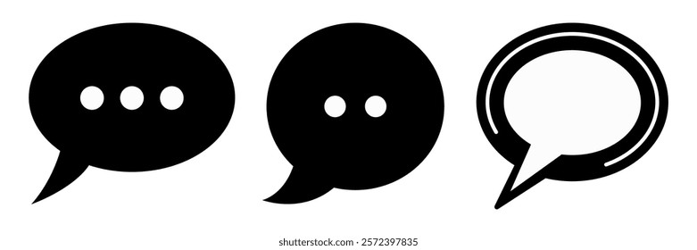Set of Speech Bubbles template flat and line icons on transparent background, flat line design vector illustration, social media and communication concept