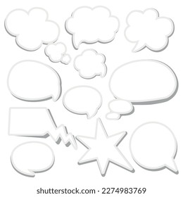set of speech bubbles, Think talk speech bubbles. Vector blank empty speech bubbles vector illustration, Vector of speech bubbles collection