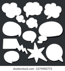 set of speech bubbles, Think talk speech bubbles. Vector blank empty speech bubbles vector illustration, Vector of speech bubbles collection