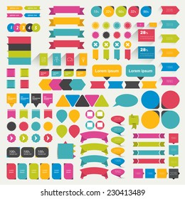 Set of speech bubbles. Various flat  talk balloons. Vector. 