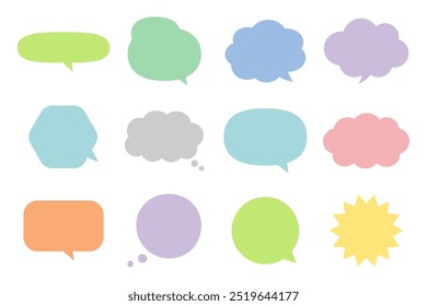 Um conjunto de bolhas de fala de várias formas