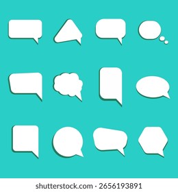 set of speech bubbles in various shapes