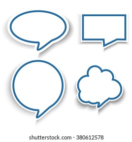 Set of speech bubbles vector Heart. 