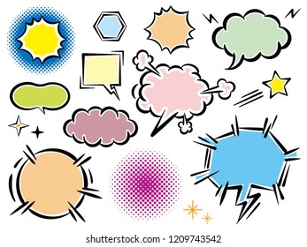 Set of speech bubbles. Vector illustration. Isolated on white background.