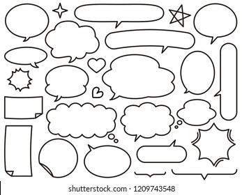 Set of speech bubbles. Vector illustration. Isolated on white background.