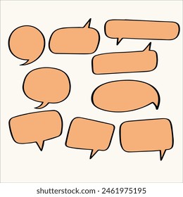 Set of speech bubbles. Vector illustration in doodle style.